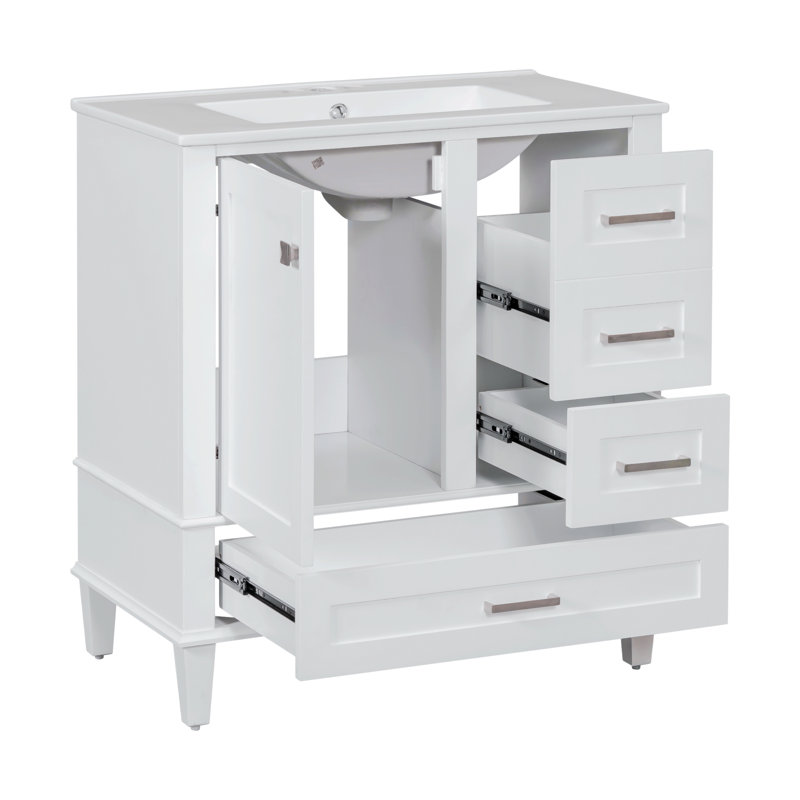 Susse 18.3'' Single Bathroom Vanity with Top, White