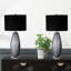 Clytee Living Room Table Lamp with Glass Base, Bedside Buffet Lamp with Velvet Shade