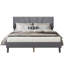 Structure de lit plateforme tapissier grand format sans sommier tapissier gris foncé-130085742-130085745