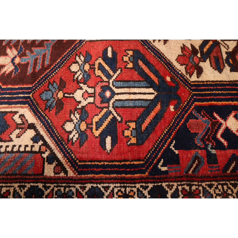 Tapis rouge rétro Kayseri 3 pi 5 po x 9 pi 5 po