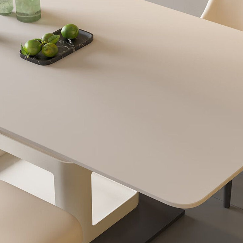Table de salle à manger moderne et simple avec rangement de luxe, H 30,11 po x L 70,86 po x l 35,43 po