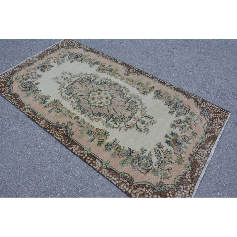 Vintage Rug, Modern Rugs, Bedroom Rugs, Brown Moroccan Rugs, 3.8x7 ft Area Rugs, Turkish Rugs