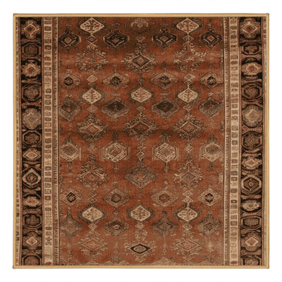 Machine Washable Persian Brown Area Rug