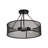 3-Light Matte Black Drum Farmhouse Semi-Flush Mount