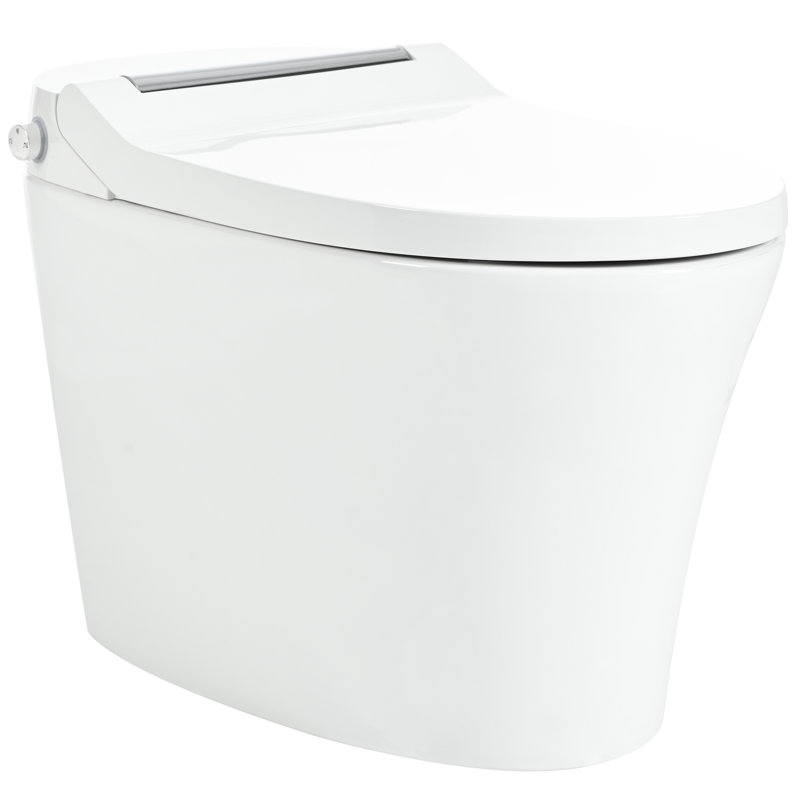 Smart Toilet With Adjustable Temp Heated Seat & Ceramic Body Bathroom Powerful Flushing