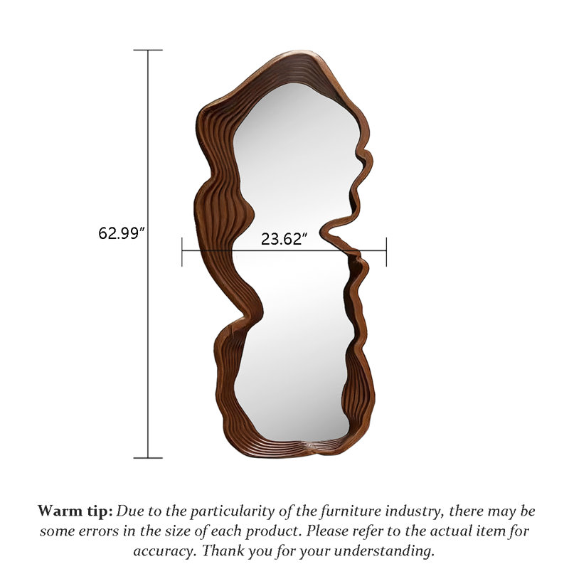 Miroir pleine grandeur de style français à fixation murale, 62,99 po x 23,62 po