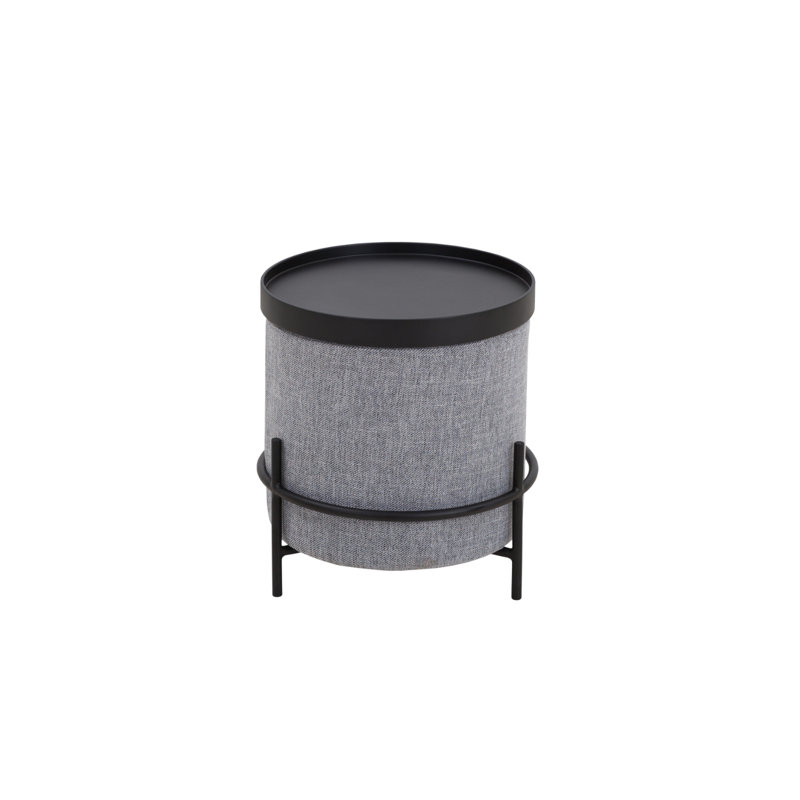 Jeannea 45cm Wide Round No Pattern Ottoman