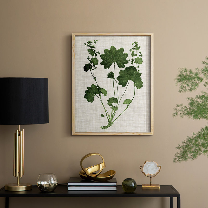 «Forest Foliage on Linen», reproduction encadrée en bois massif, H 21 po x l 17 po