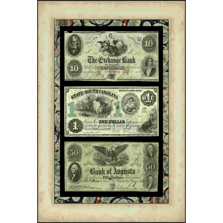 Money I - Wrapped Canvas Print Trinx Size: 18 H x 12 W x 1.25 D