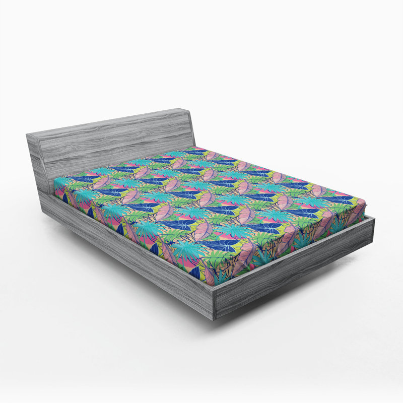 Microfiber Floral Fitted Sheet, Full Fitted Sheet
