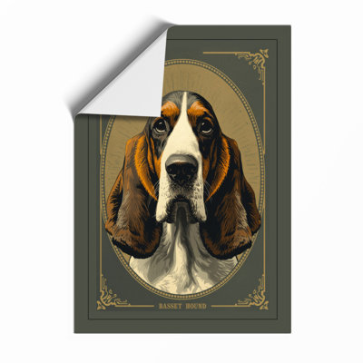 Noble Basset Hound Vintage - Framed Print