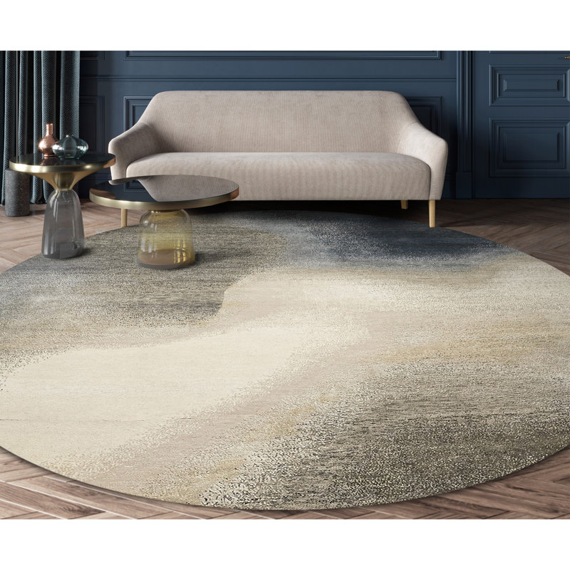 Abstract Area Rug in Beige/Gray/Ivory