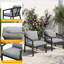 Ensemble de 2 fauteuils d'extérieur noirs en aluminium avec coussins-466168023-466168022