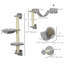 Étagères murales pour chat 5 pièces, étagères murales pour chat avec hamac, perchoirs, échelle, poteaux à griffer, meubles muraux pour grimper et se détendre, gris