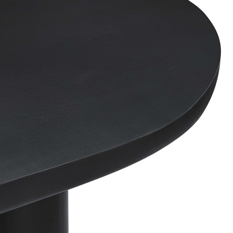 Caspian 72" Black Oval Concrete Dining Table with Double Pedestal Base