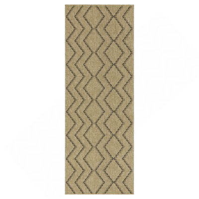 Jute/Black 2 Ft. 7 In. X 7 Ft. 3 In. Indoor/Outdoor Area Rug