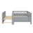 Twin XL Size Platform Bed With Guardrails, Solid Wood Twin XL Bed Frame, Can Be Converted Into A Queen Platform Bed,Gray