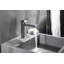Robinet pour salle de bain à poignée simple, nickel brossé