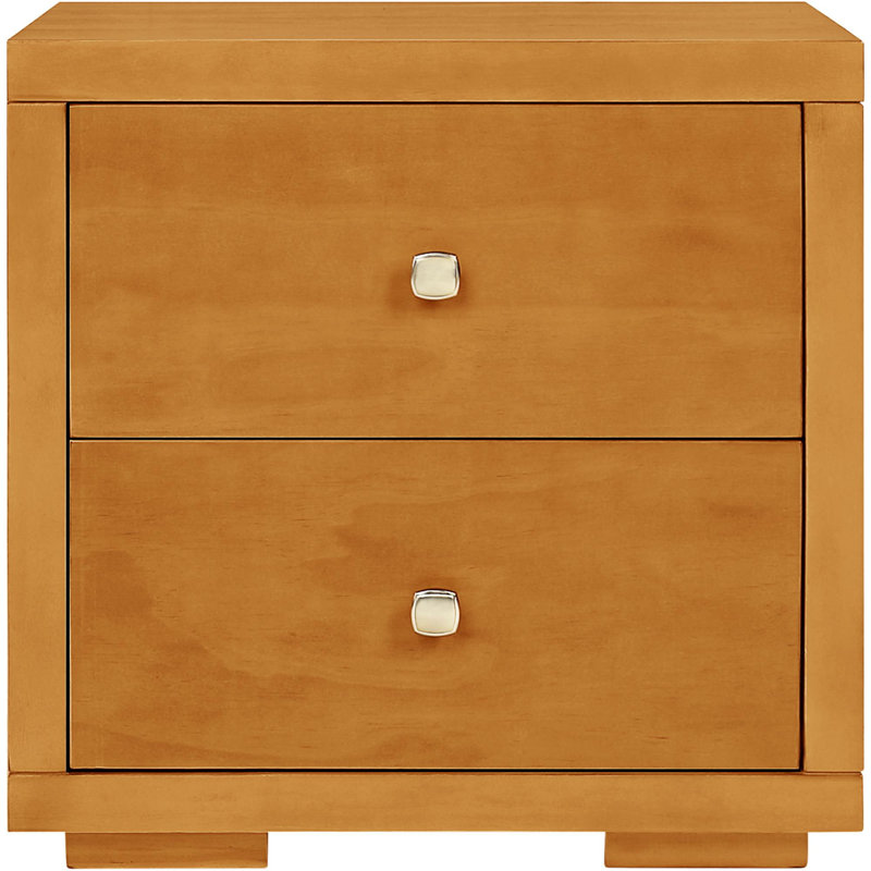 Table de chevet 2 tiroirs en bois, Chêne