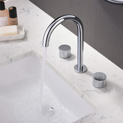 Circular X Widespread Faucet with Drain