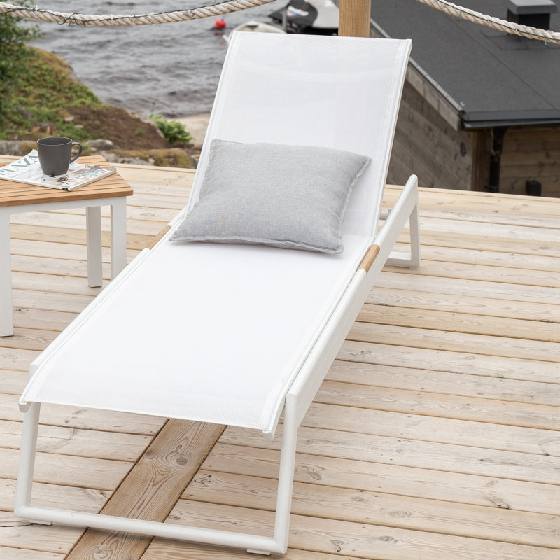 Anoki 195cm Long Single Chaise, White