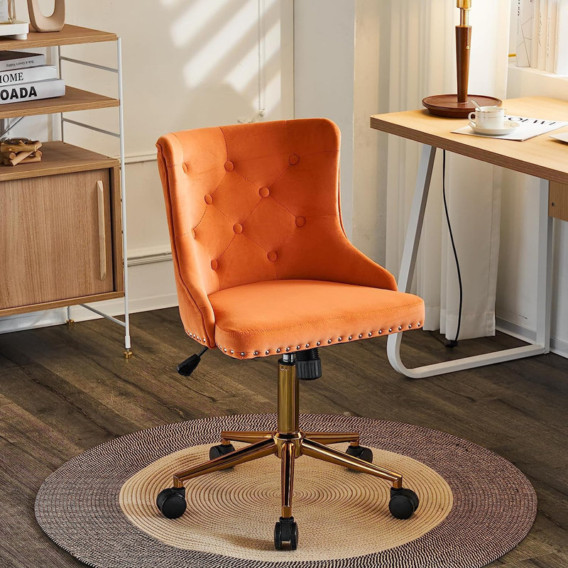 Matthias Task Chair Office Chairs Makeup chair, Gold, Orange