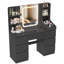 LED Dressing table 7 Drawers and 7 Storage Shelves Dressing Table With Mirror Large Desktop Makeup Desk-1065624989