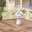 Bain d'oiseaux en céramique pour patio, jardin - rose ombré-1751814581