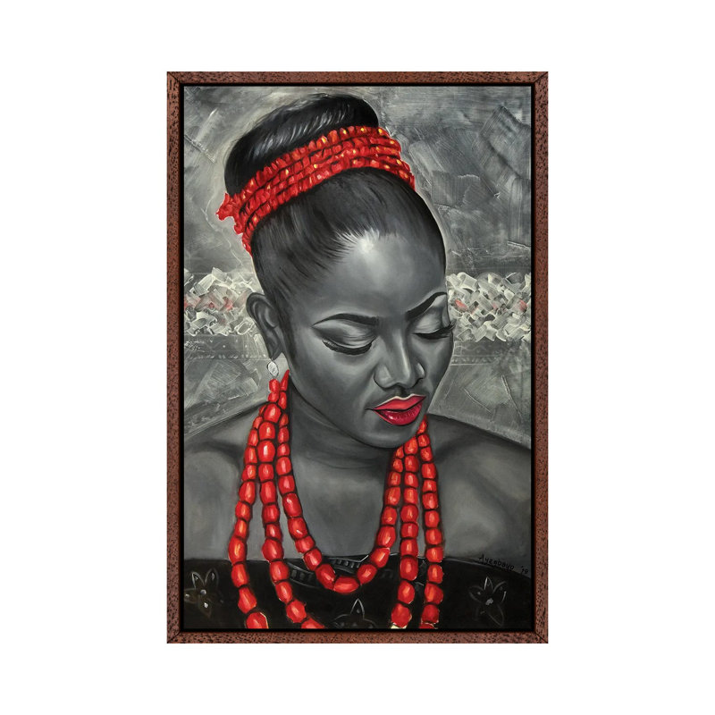 Culture by Damola Ayegbayo - Print on Canvas, 101.6cm H x 66.04cm W x 3.81cm D, Classic Brown Wood Framed