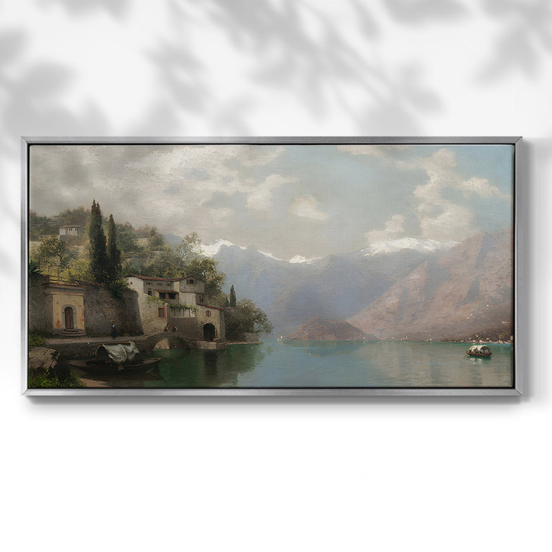 Série paysage - DCCxx - Toile tendue avec châssis encadré - Prêt à être accroché, Argent argent, H 21 po x l 41 po