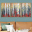 Birch Tree " Watercolor Pastel Forest Wilderness Plants Modern Art Farmhouse Country Landscape Colourful " 3 - Pieces