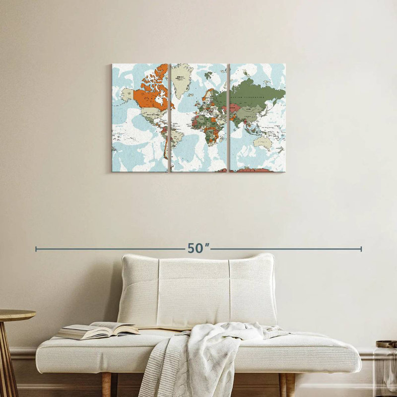 Carte du monde éducatif VI, H 20 po x l 33 po