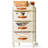 Closet Organizer And Storage 4 Layers, Fabric Clothes Drawer Storage Box, Stackable Rolling Storage Trolley With Wheels,(Beige)