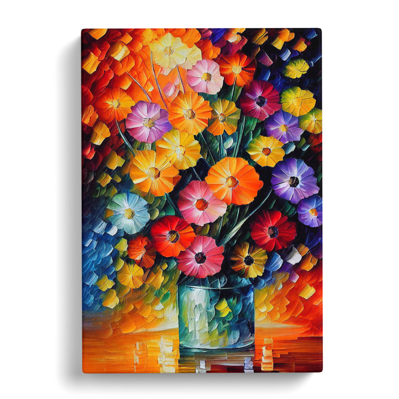 Vase Of Pretty Flowers No.2 - Wrapped Canvas Print, 50cm H x 35cm W x 3cm D