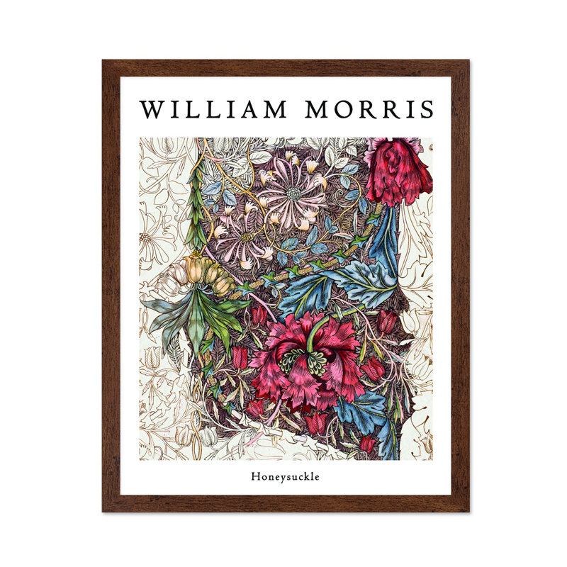 William Morris - Chèvrefeuille No2, Poster, 24"H x 32"W, Brown Framed