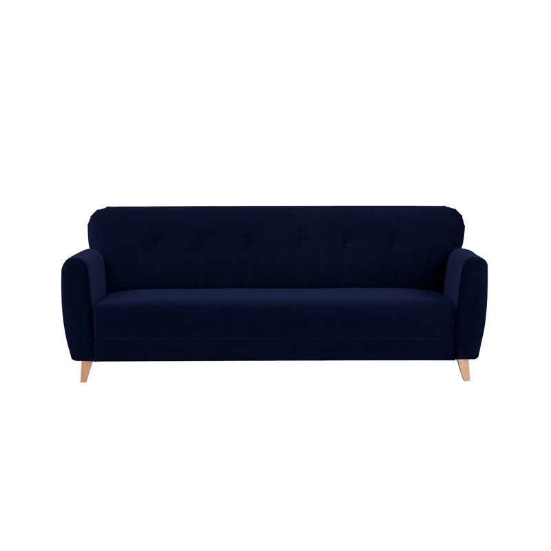 Anrey 3 Seater Velvet Sofa Bed, Blue