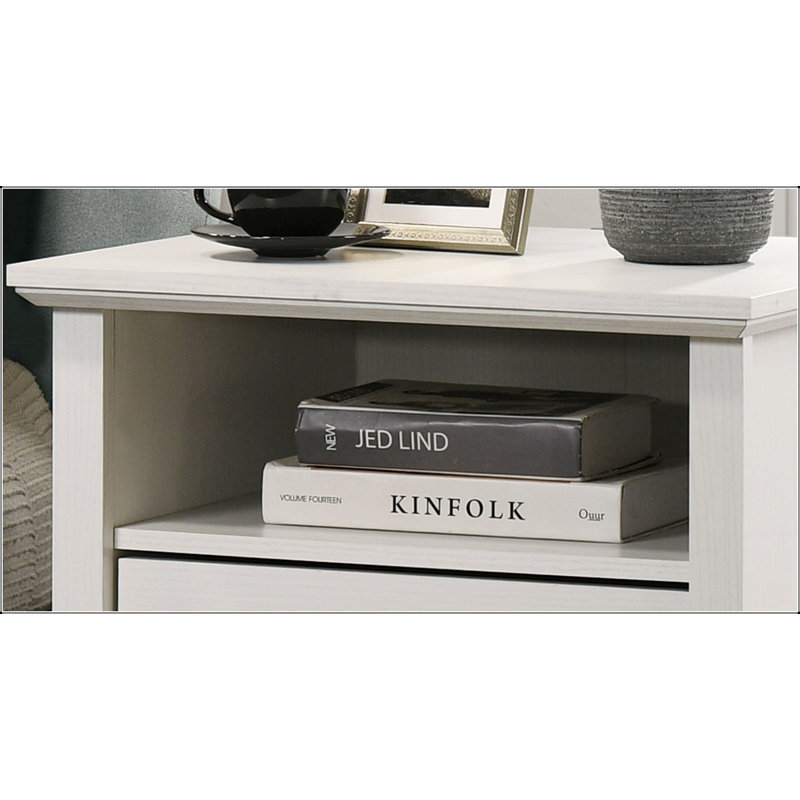Table de chevet Elara de 22 pouces de large à 2 tiroirs avec charge USB, table de chevet élégante et durable pour les chambres modernes