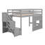Lit mezzanine avec bureau intégré en forme de L et tablettes de rangement à trois niveaux, et escalier de rangement attaché-2097111033-2097111038