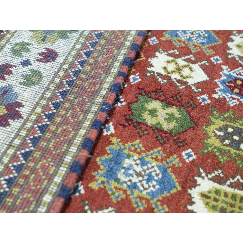 Tapis rouille et crème noué à la main de haute qualité