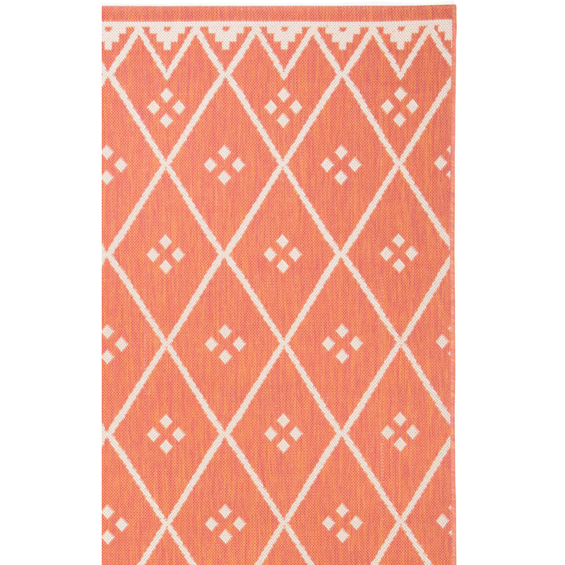 Arneshia Rust/Light Gray Indoor / Outdoor Area Indoor/Outdoor Area Rug, Square 6'7"