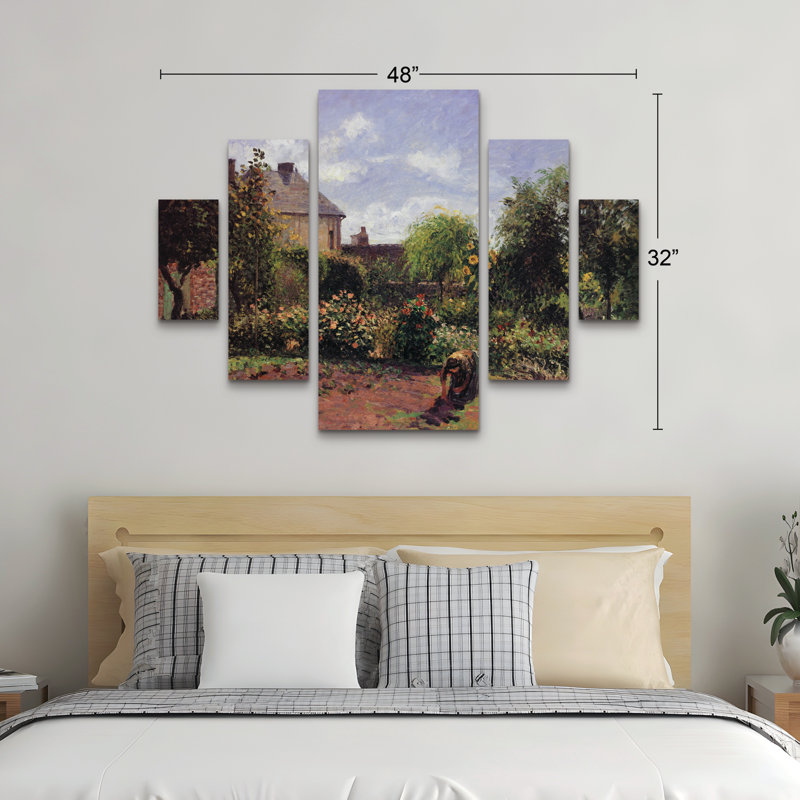 Ensemble de 5 panneaux d'art mural - "Les artistes au jardin d'Eragny" par Marcus Jules 