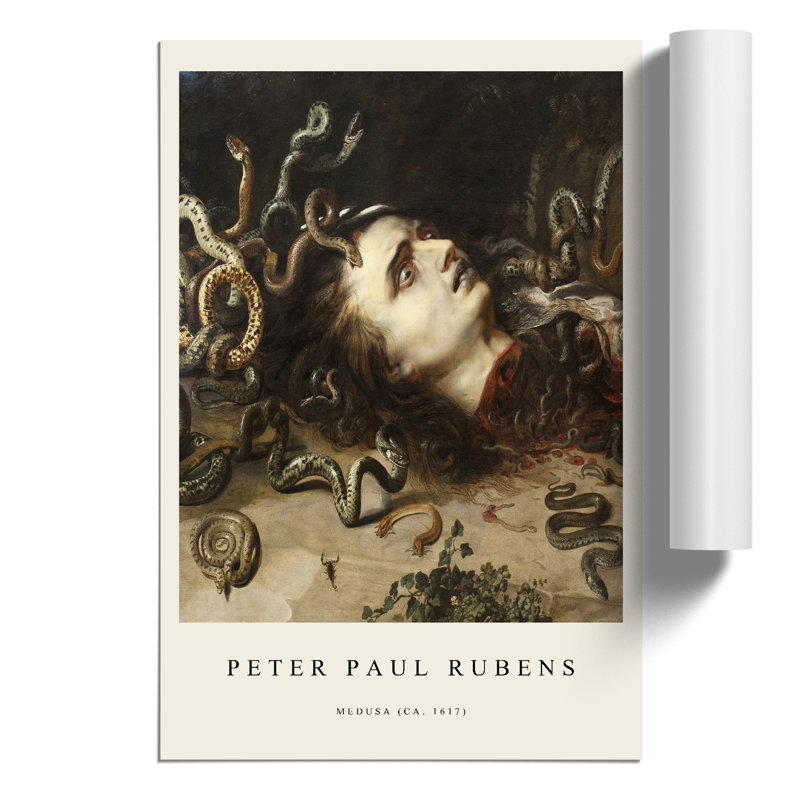The Head Of Medusa by Peter Paul Rubens - No Frame Print, 30cm H x 21cm W x 0.1cm D