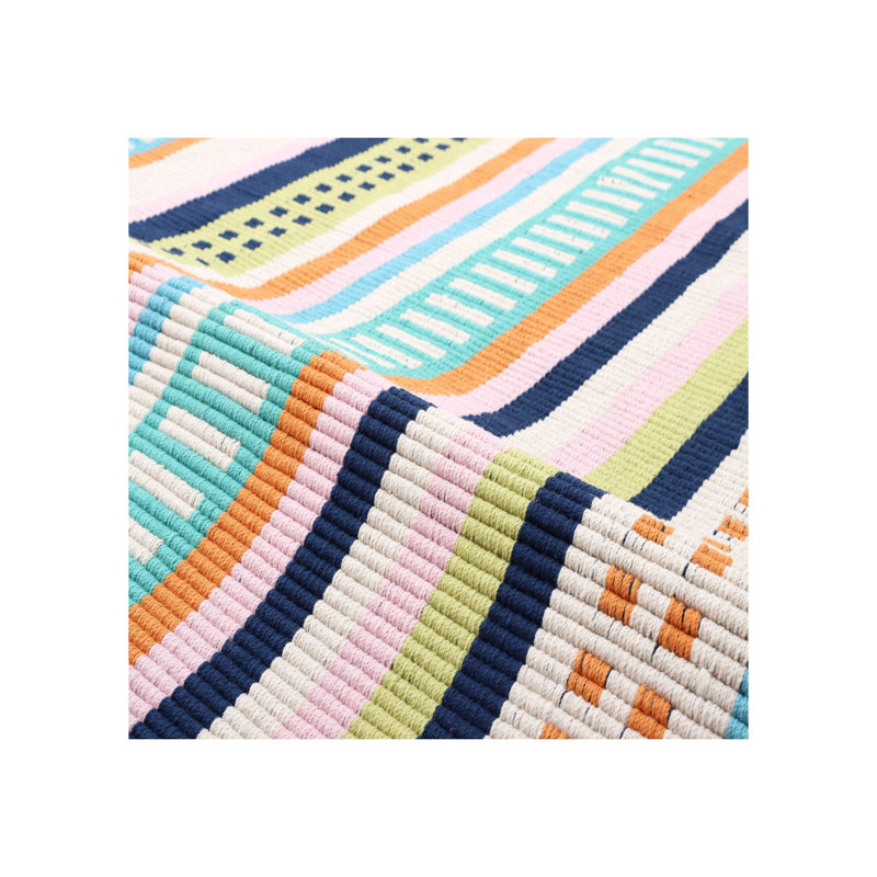 Tapis tissé à la main intérieur et extérieur chromatique, Rectangle 8 pi x 10 pi