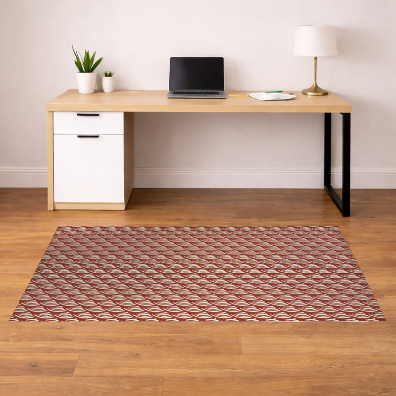 Tapis de bureau léger Diagonal Wave, L 72 po x P 48 po, Brique d'argile