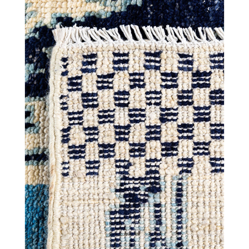 Contemporary One-of-a-Kind Runner 2'6" X 8'6" Hand Knotted Area Rug