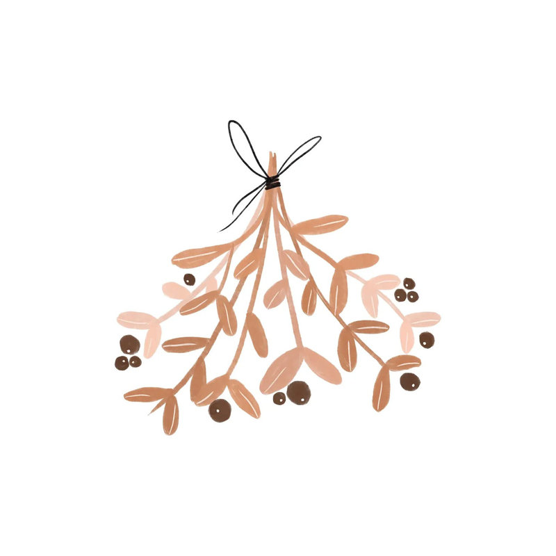 « Mistletoe » par Orara studio, reproduction d’art, Toile tendue, Pas de tapis, H 12 po x l 12 po x P 0,75 po
