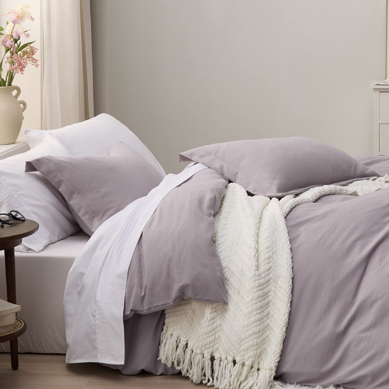 Ensemble de housse de couette en microfibre Litsure - Ensemble de literie très doux en coton prélavé (ensemble de 3)