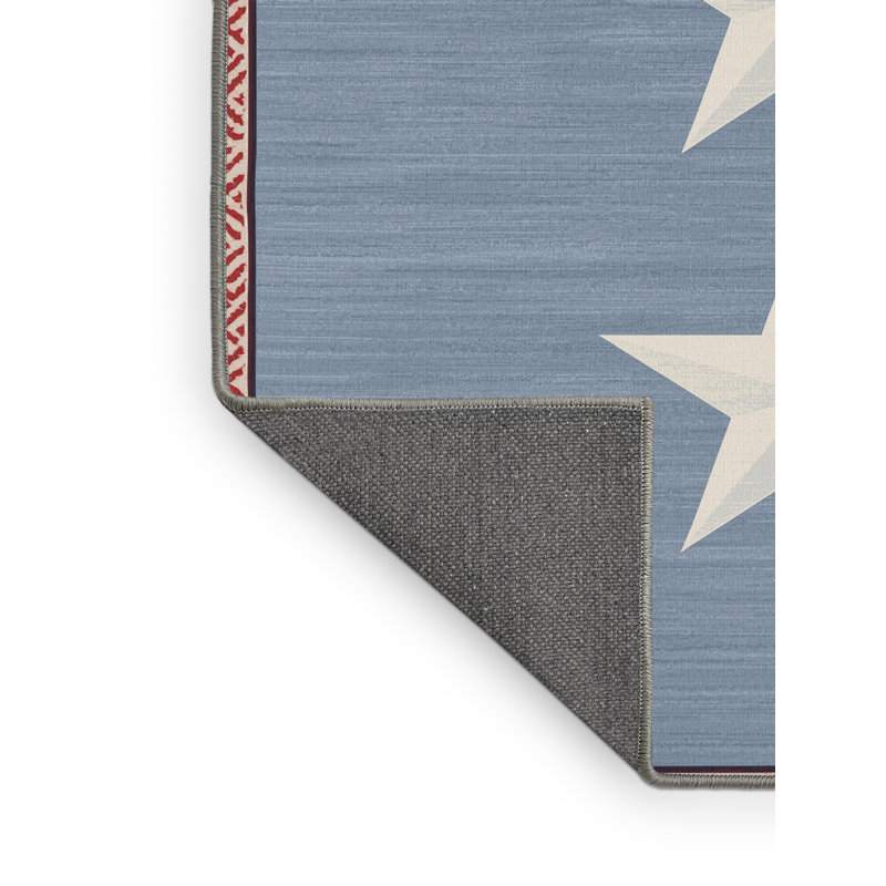 Soft Plush Farner July 4Th Modern & Contemporary Abstract Area Rug in Gray – Gray Binding, 2x5