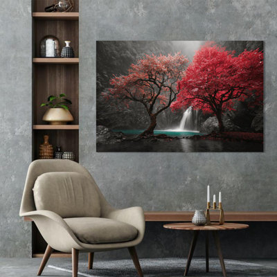 Fall Wall Art, Fall Pictures Wall Decor, Fall Canvas Wall Art for Living Room and Bedroom, Autumn Wall Art Nature Landscape, Fall Paintings Wall Decor Canvas Ready To Hang 12" × 16"