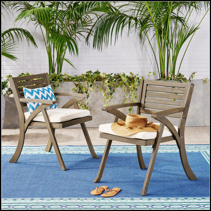 Chaise de salle à manger d'extérieur en bois d'acacia Helen, assise durable et élégante pour le patio et le jardin